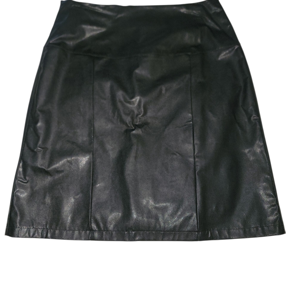 Elegant Black Leather Skirt